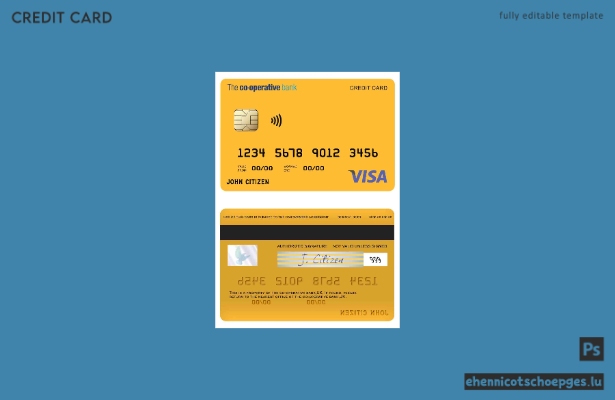 Vereinigtes Königreich: Beispielvorschau der Visa-Karte der Co-operative Bank